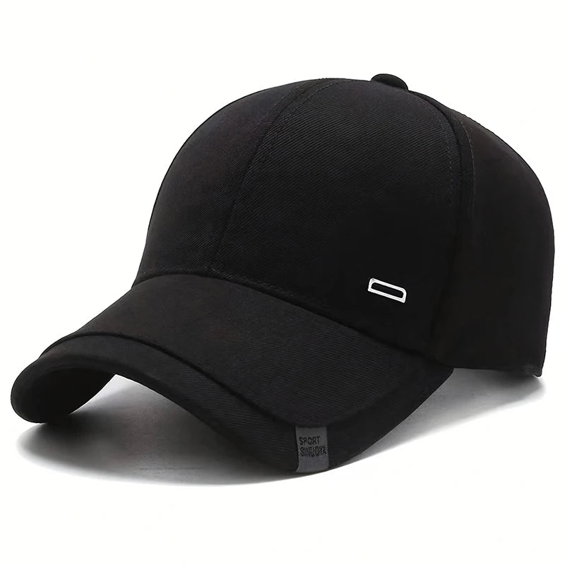 Unisex Square Silver Buckle Label Baseball Caps Spring Autumn Outdoor Adjustable Casual Hats Sunscreen Hat