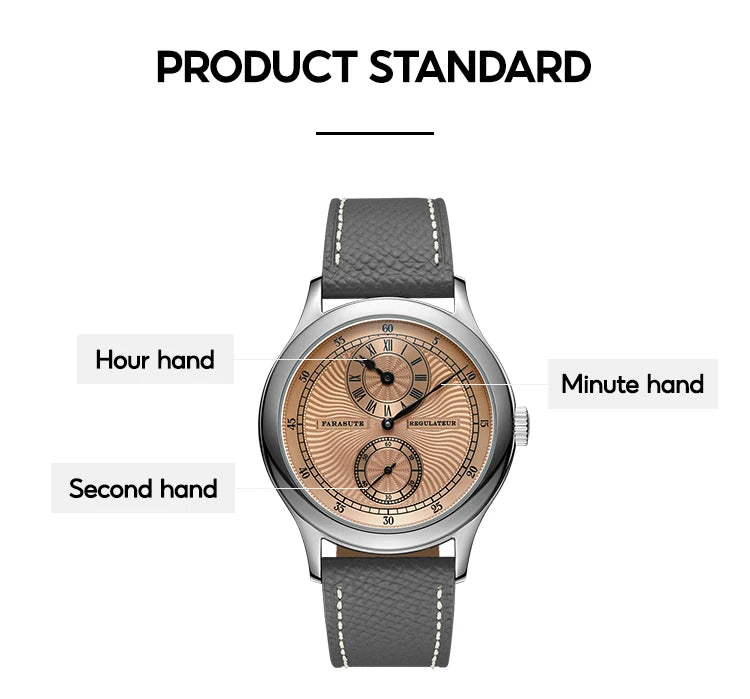 FARASUTE Manual Mechanical Men's Watch Seagull Movement Sapphire Crystal Business Waterproof Regulateur Men's Watch