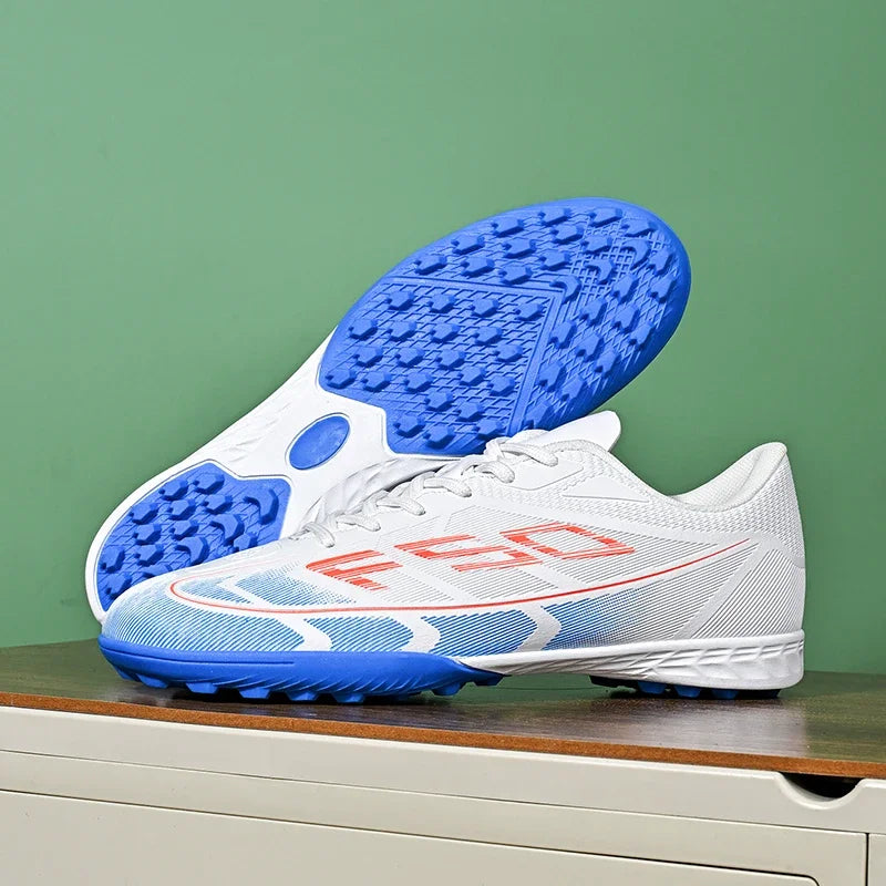 Chaussures de football FG/TF populaires, crampons de football unisexes à tige basse, baskets de football pour terrain, crampons d'entraînement rapides, crampons antidérapants à pointes longues