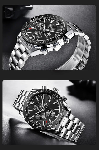 Montre homme BENYAR 5140, montre de sport décontractée, montre à quartz de luxe étanche, chronographe militaire de marque haut de gamme.