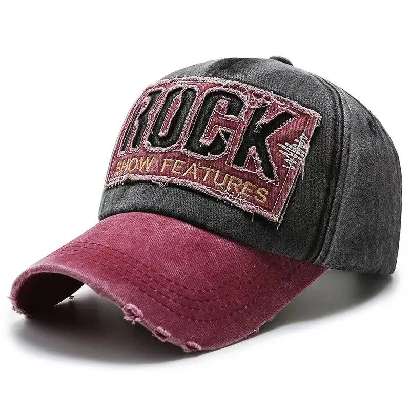 Wysokiej jakości bawełniana czapka baseballowa z haftowanym napisem ROCK dla mężczyzn i kobiet, snapback, sportowa czapka przeciwsłoneczna outdoor