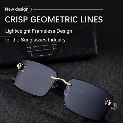 2026 Wooden Rimless Sunglasses Women Trendy Retro UV400 Protection Square Sunglass Men Brand Design Fashion Glasses Dropshipping