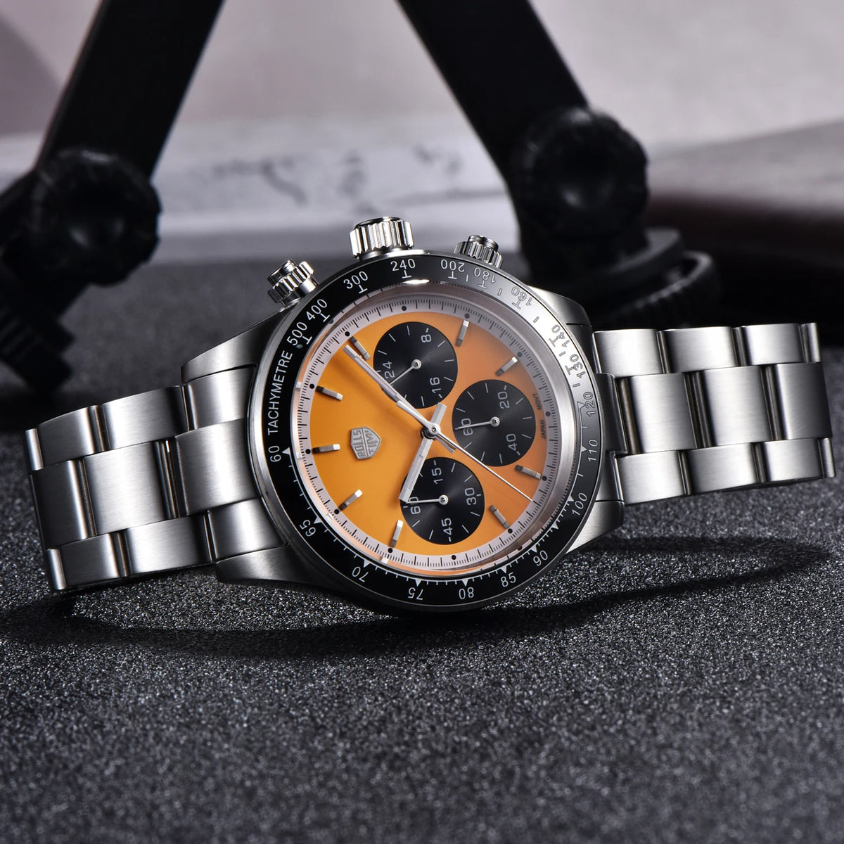 Reloj para hombre RollsTimi: cronógrafo de cuarzo de lujo, cristal de zafiro con tratamiento antirreflectante, resistente al agua, luminiscente. Idea de regalo para hombre.