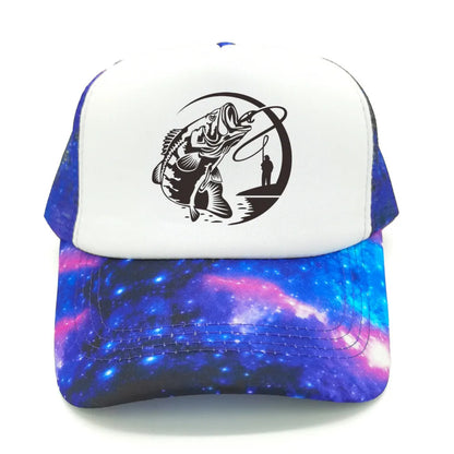 Fishing Skeleton Trucker Cap Summer Men Cool Fisherman Fishing Hat Baseball Cap Unisex Outdoor Mesh Net Caps MZ-238