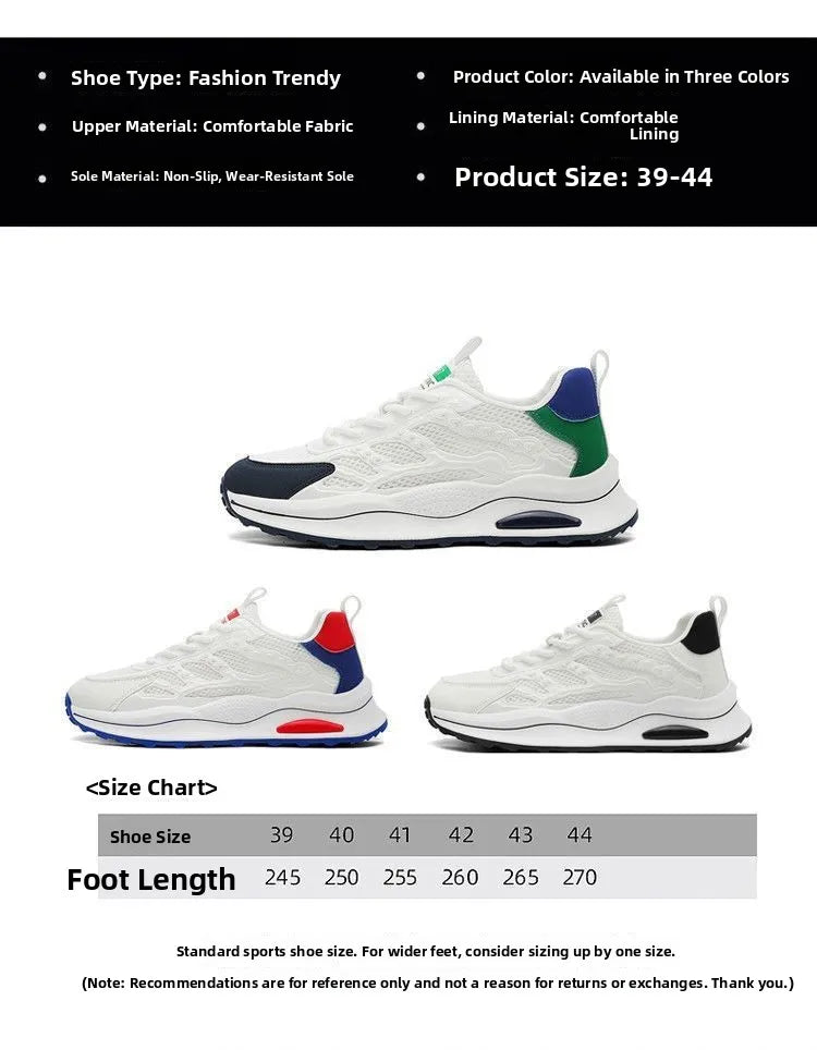Men's Summer 2025 New Soft Bottom Breathable Mesh Sports Shoes Casual Versatile White Sneakers Lightweight Comfortable Runnin...
