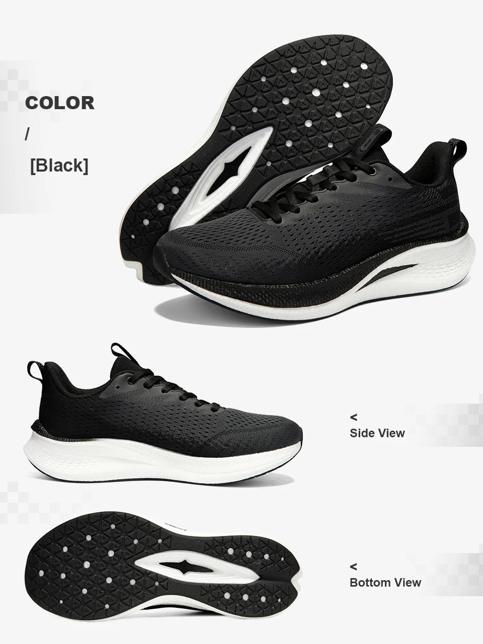 Baasploa Men Running Shoes Professional Training Women Carbon Plate Mesh Breathable Sneakers Male Lightweight Unisex Sport Shoes