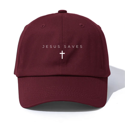 1pc JESUS SAVES Print  Baseball Cap for Adults,Minimalist Retro Style Casual Soft Adjustable Dad Hat,Perfect As Gift