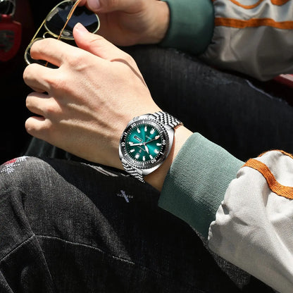 Montre homme POEDAGAR de luxe, style business, avec date et jour de la semaine, étanche et lumineuse, en acier inoxydable et à quartz.