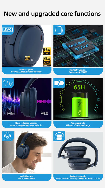 1Mii E700 Wireless Bluetooth Headphones LDAC Lossless Hi-Res Sound,ANC Active Noise Reduction ,HIFI Stereo Gaming Headset,65H