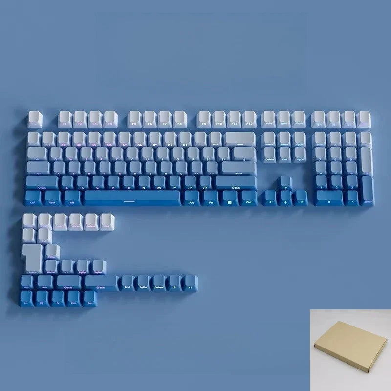New 133 Key Gradient Gray PBT Double Shot Keycap Side Print Shine Through Backlit Keycaps For Cherry Gamer Mechanical Keyboard
