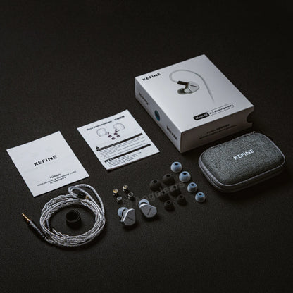 Angelears Kefine Klean SV 10mm DLC Diaphragm Dynamic Driver IEMs Hi-Fi In-ear Earphone with Nozzles and SPC Cable