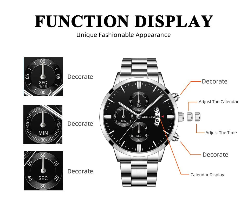 Mode Herrenuhr Luxus-Kalender-Quarz-Armbanduhr Business-Uhren Herrenuhr Herrenarmband