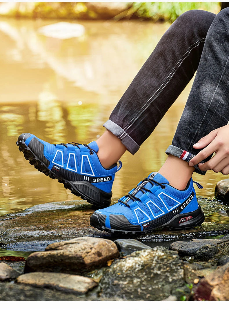 Zapatillas de senderismo para hombre, de exterior, con suela de goma antideslizante, tácticas de entrenamiento, ligeras y cómodas para senderismo, viajes y deporte