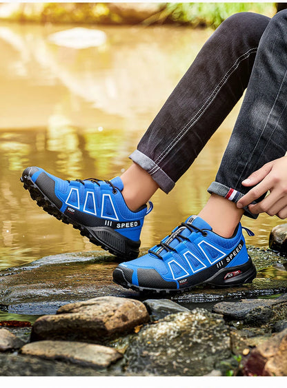 Zapatillas de senderismo para hombre, de exterior, con suela de goma antideslizante, tácticas de entrenamiento, ligeras y cómodas para senderismo, viajes y deporte