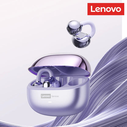 Auriculares Lenovo LE302 inalámbricos Bluetooth 6.0, batería de larga duración, clip deportivo para la oreja, estéreo HIFI con cancelación de ruido