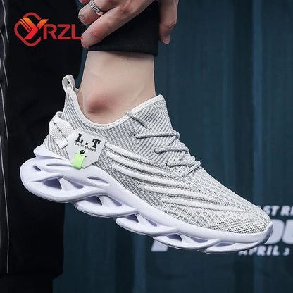 YRZL Herren-Sportschuhe zum Laufen, schwarze Jogging-Schuhe, lässige Outdoor-Sneaker aus atmungsaktivem Mesh, Damen, leicht, stoßdämpfend, schwarze Tennisschuhe