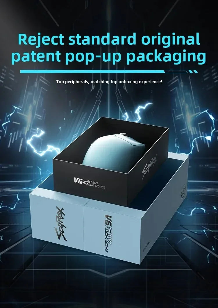 SCYROX V6 non-porous wireless mouse esports 40g 750IPS with 8k receiver fast response 3950 high quality 8KHz  gaming mouse