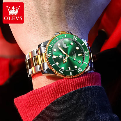 Reloj mecánico automático de lujo para hombre OLEVS 6650 – Resistente al agua, luminiscente, correa de acero – Reloj de pulsera para hombre, estilo profesional, marca de prestigio