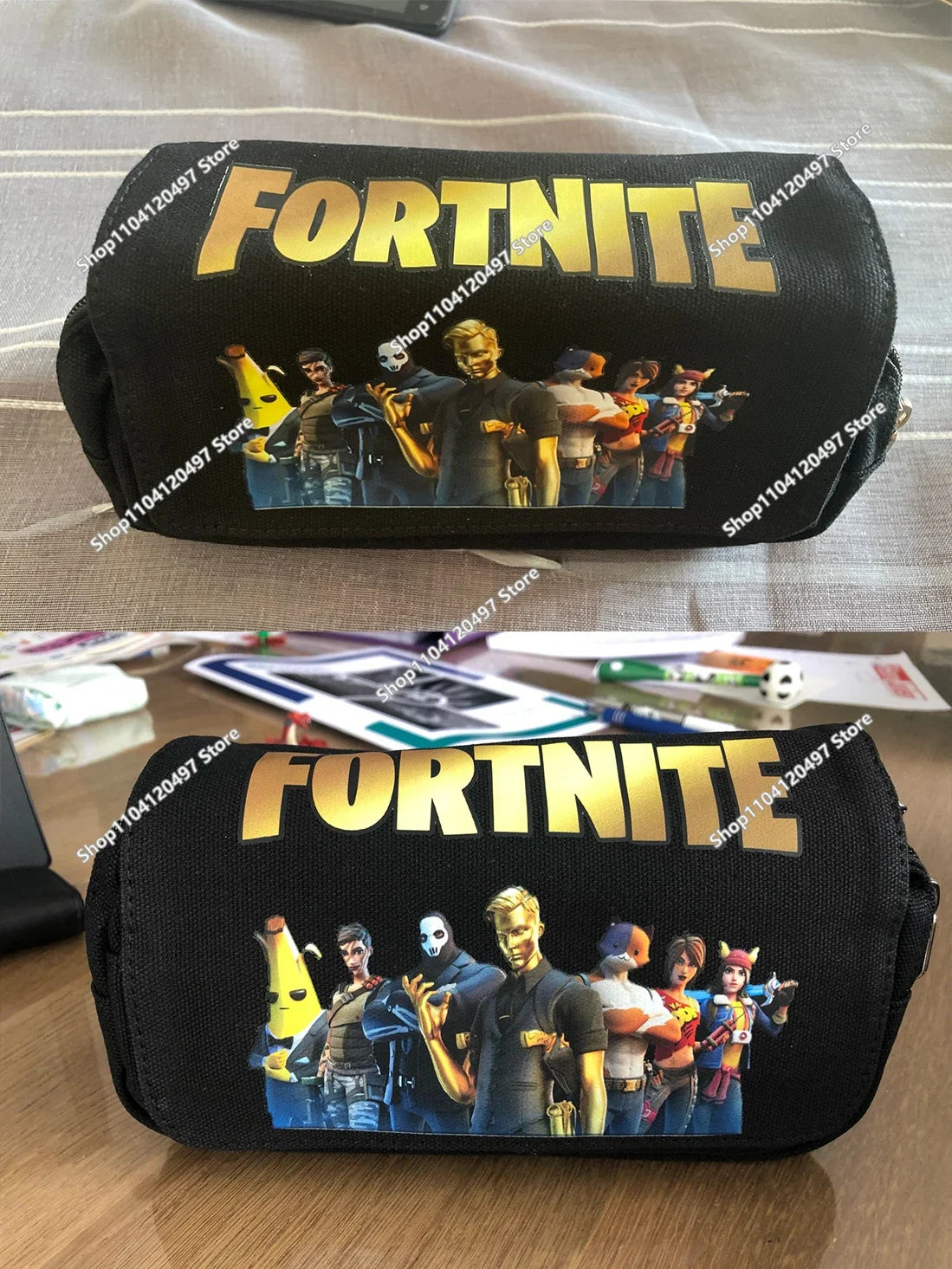 Fortnite Kids Pencil Bags Multifunctional Stationery Box Children's Large Capacity Double Layer Stationery Bag