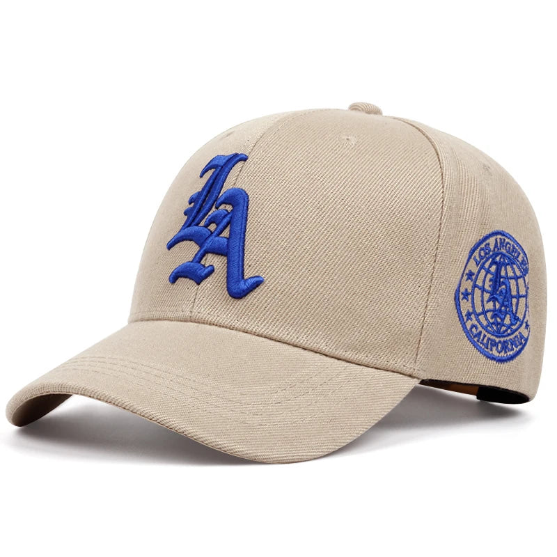 2025 New LA Letter Side Earth Embroidery Women's Fashion Baseball Hat Casual Hat Men's Outdoor Sports Sunshade Hat Hip Hop Hat