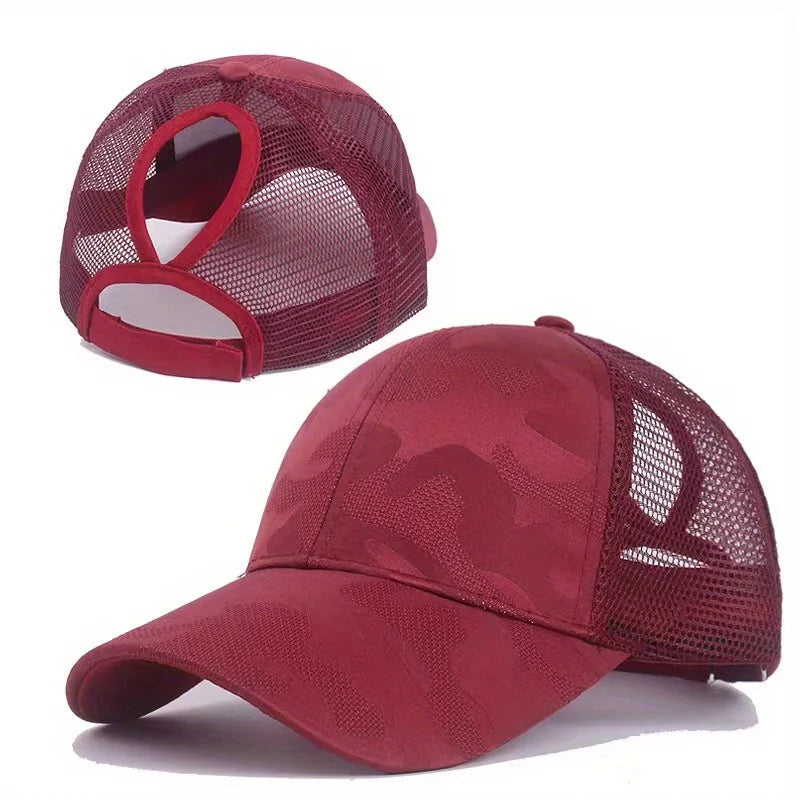 Women's Ponytail Baseball Caps Spring Summer Mesh Sun Hat Running Snapback Hat Female Adjustable Girl Outdoor Visor Hats