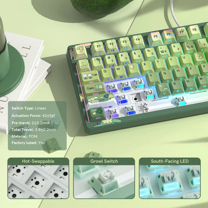 Womier SK80 Green 75% Keyboard with Color OLED Display Mechanical Gaming Keyboard Gasket Mounted RGB Hot Swap Custom Keyboard