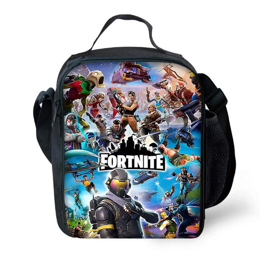 Child Insulated Large Capacity Bag for Boys and Girls, Student Hot Game Outdoor Picnic Reusable Thermal Cooler Lunch Box F-FortniteS