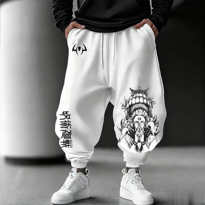 Pantalones jogger para hombre Jujutsu Kaisen, pantalones deportivos holgados informales con estampado de anime japonés, streetwear gráfico, pantalones hip hop, ropa Y2K