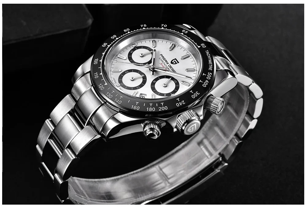 Reloj cronógrafo para hombre PAGANI DESIGN: reloj de pulsera de cuarzo de lujo, luminiscente y resistente al agua.