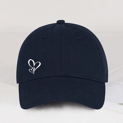 Minimalistická bejzbalová čiapka s potlačou dvoch sŕdc pre ženy a mužov, mäkká, nastaviteľná, v štýle „dad hat“, voľnočasová, s motívom lásky, slnečná čiapka