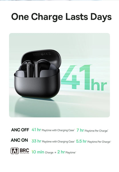 Baseus Bass EP10/BP1 NC -43dB Noise Cancelling ANC True Wireless Earbuds Bluetooth 6.0 In-Ear Wireless Earphones 4-Mics Ear buds