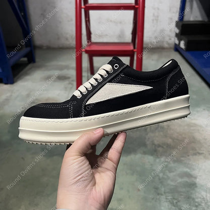 Casual Shoes Men Low Top Quality Denim Lace Up Thick Sole Luxury Designer Hip-hop Dunk Sport Trainers Women Summer Flat Sneakers