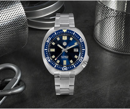 San Martin Turtle Men Diver Watch 44mm NH35 Automatic Mechanical Wristwatch Sapphire Waterproof 200m Luminous Relojes SN0047