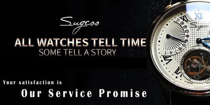 Original Movement ST1908 Sugess Men Mechanical Calendar Watch Chronograph Vintage Moonphase Wristwatches Waterproof