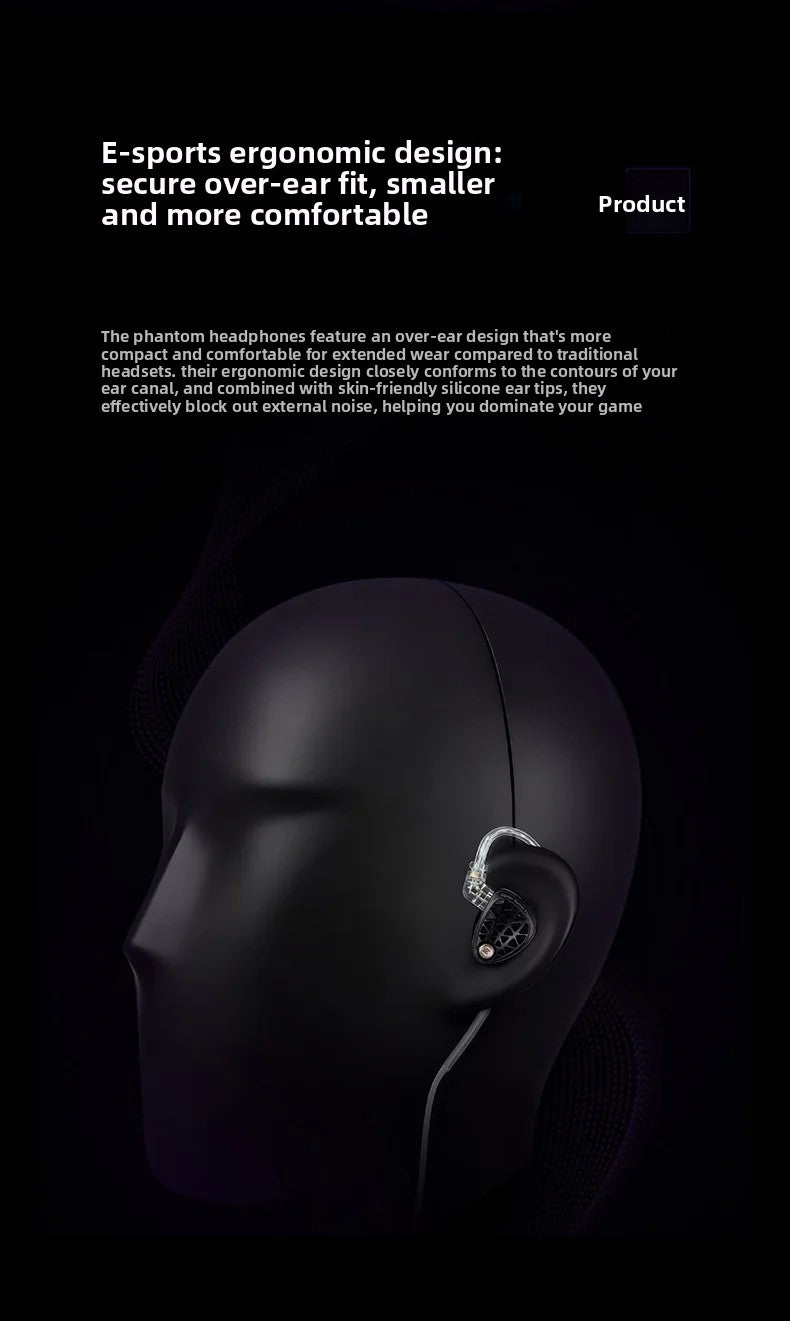 KZ Phantom HIFI In-Ear Gaming Earphone 4-Speed Custom Tuning Switch DSP Game Sound Card For PC Wired Headphones Gifts