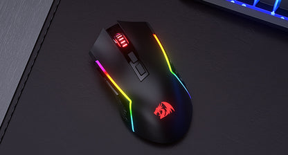 Redragon M693 LIT Wireless Gaming Mouse, 12800 DPI Mice w/ 3-Mode Connection, BT & 2.4G Wireless, 7 Macro Buttons